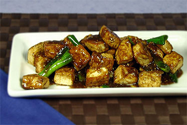 Tofu in Hoi Sin Sauce with Toasted Sesame Seeds