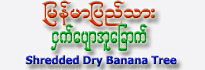 Shredded Dry Banana Stem