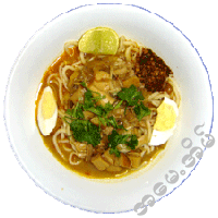 Freshly Cooked Coconut Noodles Soup